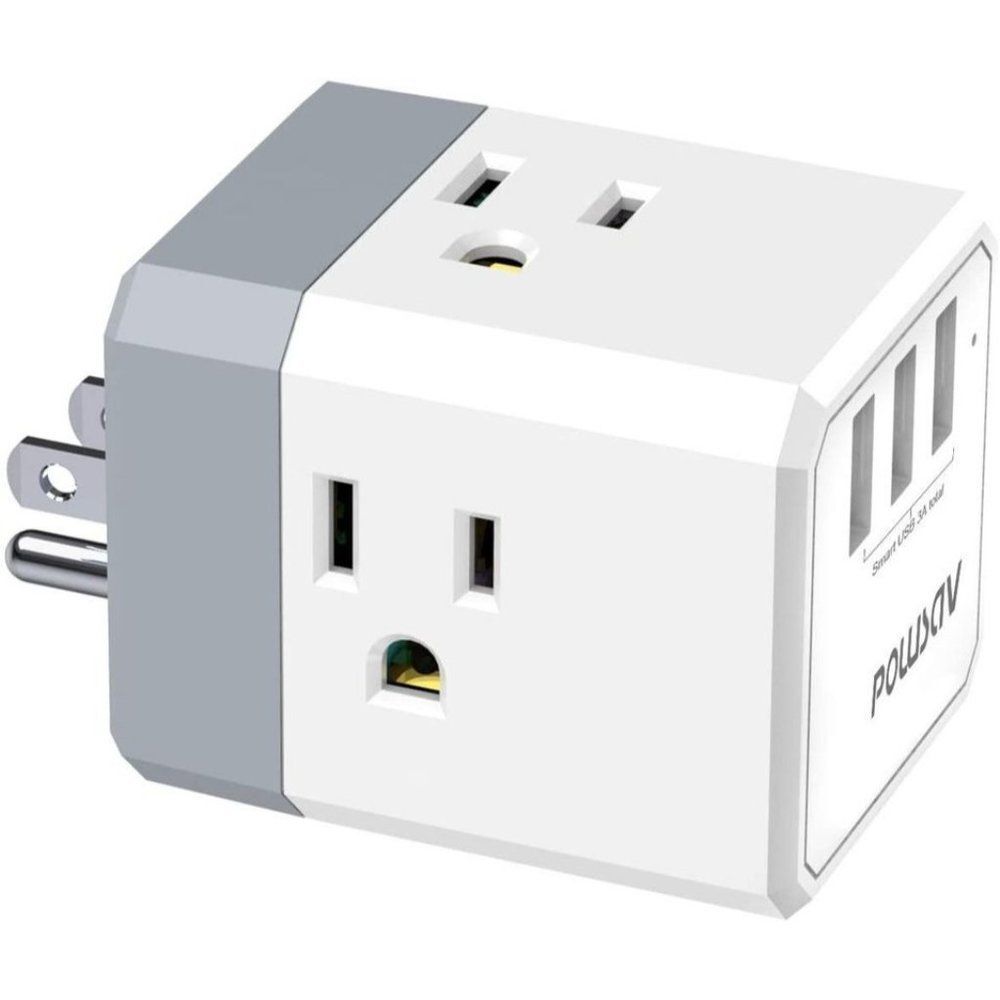 Multi Plug Outlet,‎ Outlet expanders, USB Wall Charger with 3 USB Ports Cruise